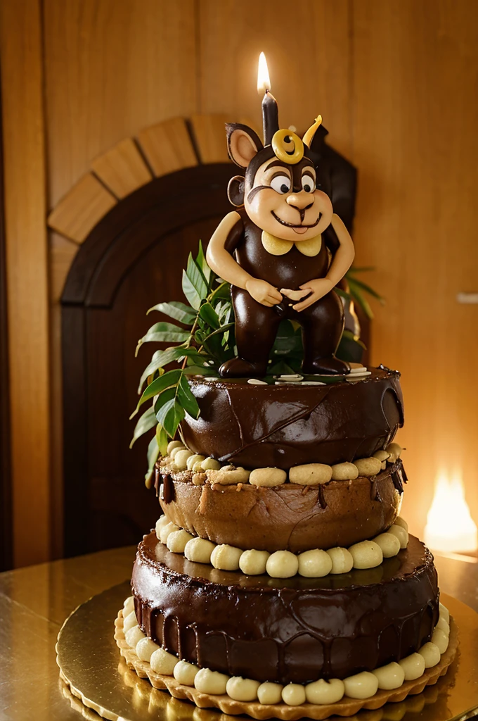 kue tart dengan gambar monyet kartun
bergandengan tangan