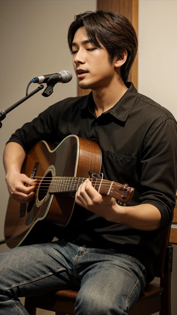 Men's、acoustic guitar、Singing、mystical