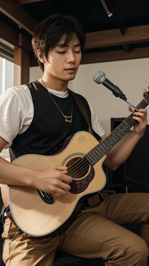 Men's、acoustic guitar、Singing、mystical