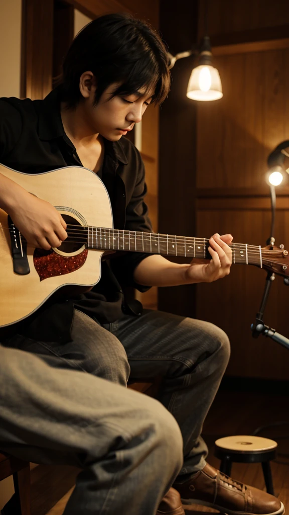 Men's、acoustic guitar、Singing、mystical