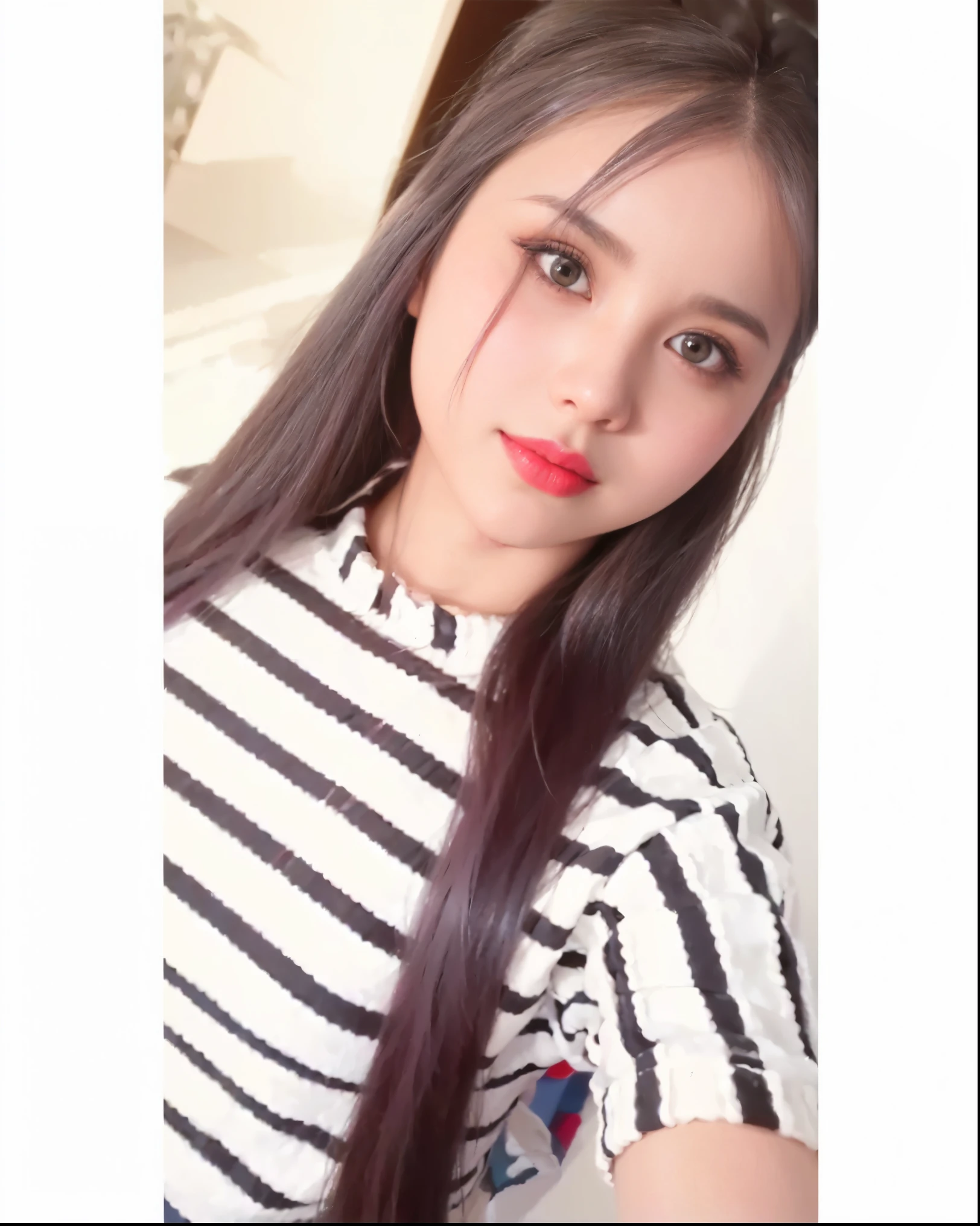 beautiful Korean girl looks like 4D painting,(view), long straight parting hair, Silver and pink hair, sunglasses, cropped sweater t-shirts, abs stomach, skirt (park in morning background), vibrant colours, studio lights, gentle lights, dim light, 3D animation