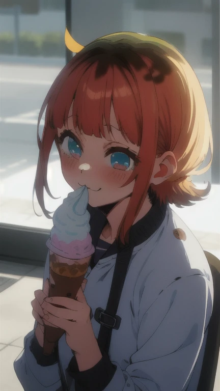 eating ice cream