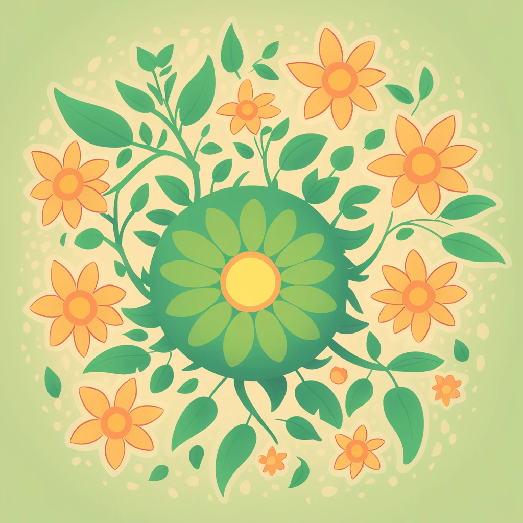it grows by gaining nourishment from the seed on its back in summer art style