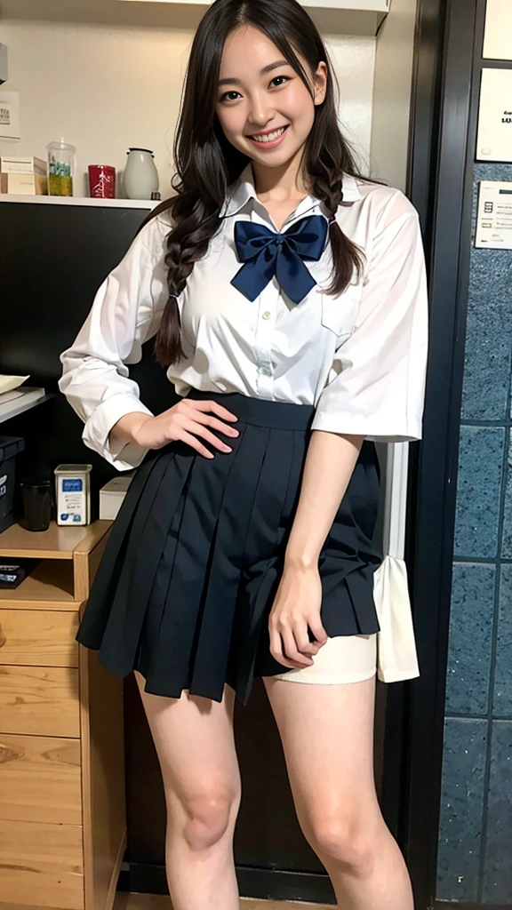 Raw photo、Ultra-realistic、Ultra detailed face、detailed lip、Detailed eyes、High school girl smiling showing her teeth、Long Hair:1.1、chest、Visible curves、Laughing with your mouth open 、Tokyo city角、 Whole body、( Slender body)、(Long Hair)、Big Breasts、Idol、(pastel colour)、18-year-old、Small face、Braid、 Tokyo city、Long beautiful legs 1.2、Curved waist、flower、uniform