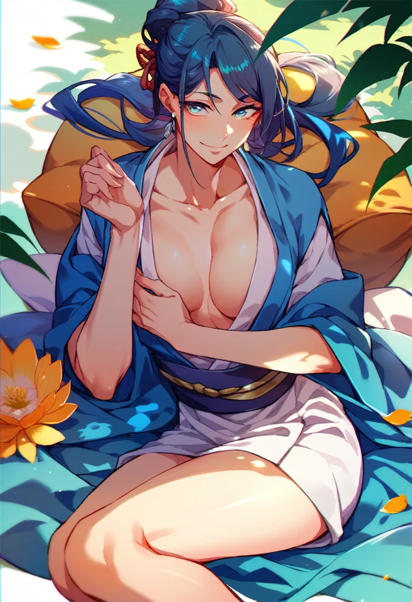 kimono,long,sexy woman