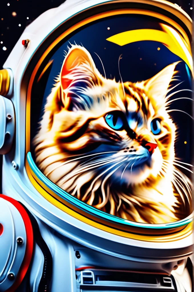RAW Photos, delicate, Highest quality,Hyper Detail, In detail, 8k, 32k, masterpiece,(Ultra-high resolution:1.2),Cat in a space suit、The breath is depicted in white.、It's snowing、Take a helmet、The mission to the moon is ready, In the snowy forest、Cloudy Trees々and crunchy, cold,Hide in burrows and tree holes,Rim Light