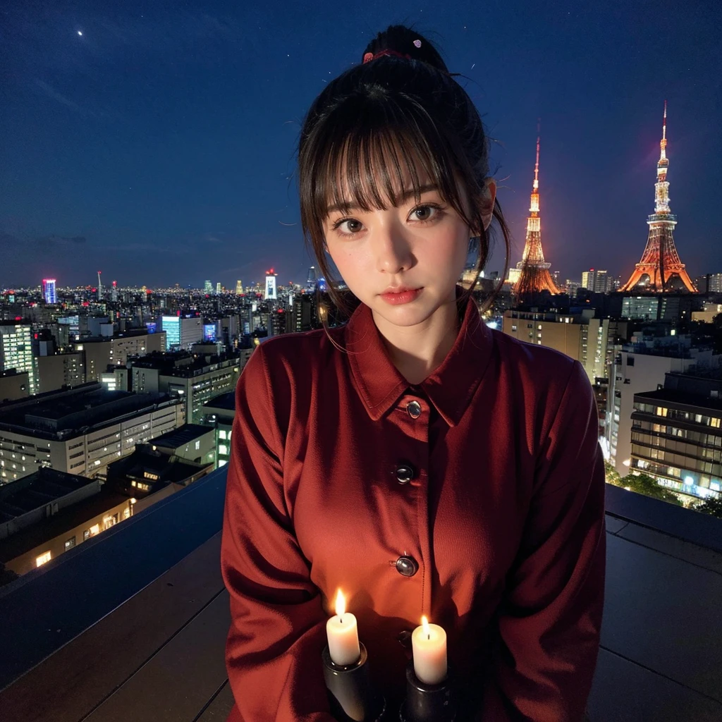 high resolution、Tokyo Tower、Curly ponytail、independent、Exclusive photographer、Night view、