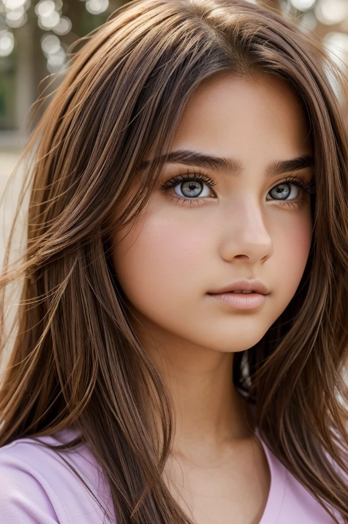  girl, realista, tez blanca, pelo color rubio con tonalidad dorada, hermosa, light purple eyes and heart-shaped pupils, preciosa