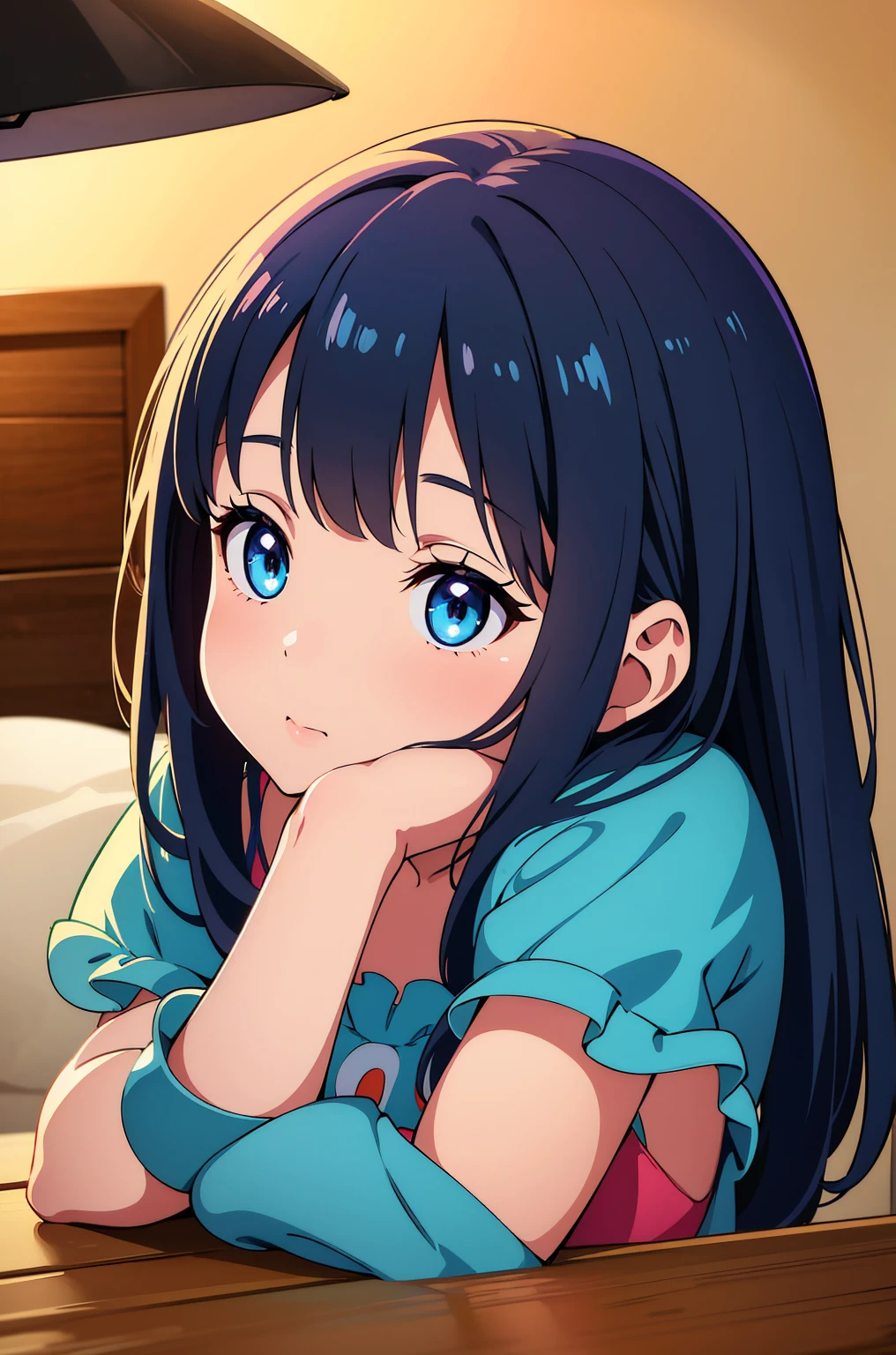 a cute ??? with large head and big eyes, 3/4 view, blue clothes, standard A-pose, pixelated like video game, (best quality,4k,8k,highres,masterpiece:1.2),ultra-detailed,(realistic,photorealistic,photo-realistic:1.37),8k,highly detailed,vivid colors,high quality,crisp focus,sharp focus,intricate details,soft ambient lighting,warm lighting,vibrant colors,cute,adorable,charming,whimsical,playful,fantasy,video game art style