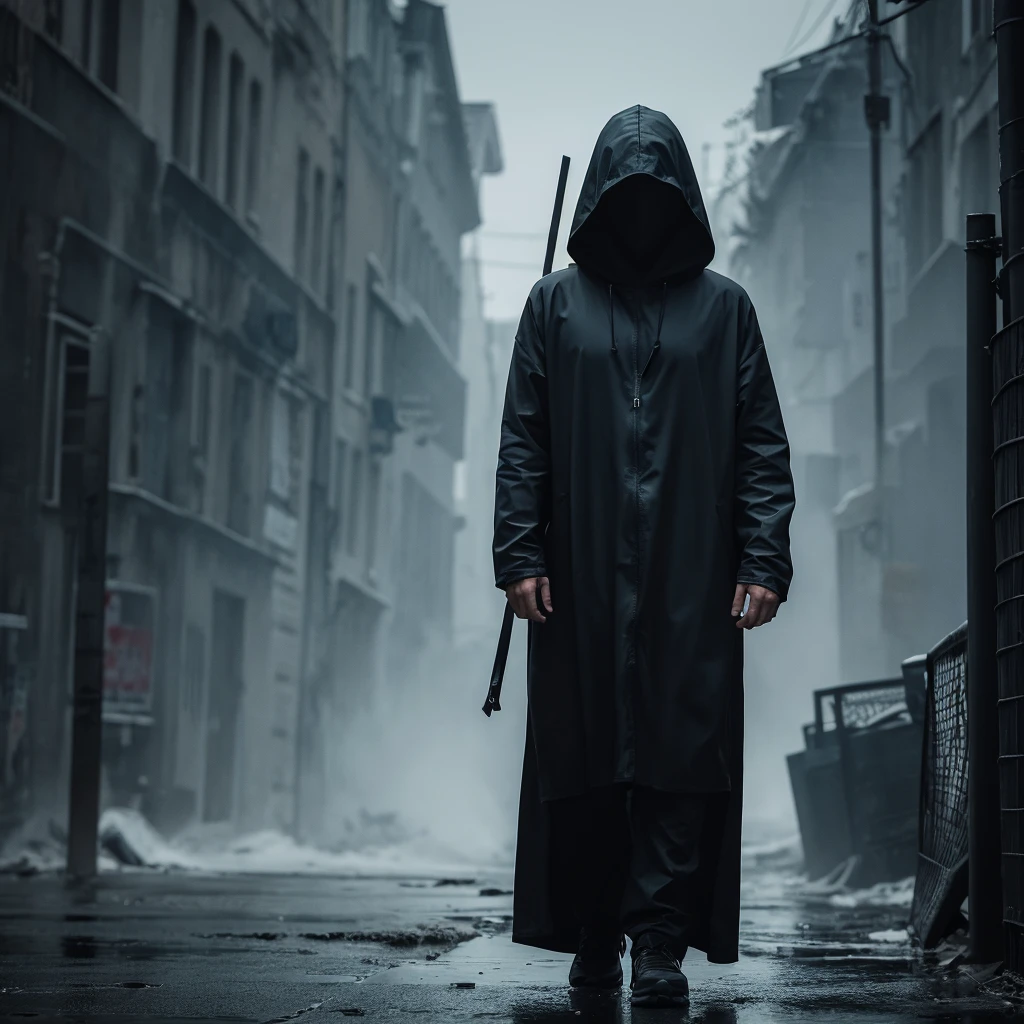 8K, best quality, dark and moody atmosphere, mysterious hooded figure, wearing the iconic Anonymous mask, dramatic lighting, high contrast, gritty and textured digital art style, cinematic composition, masterpiece