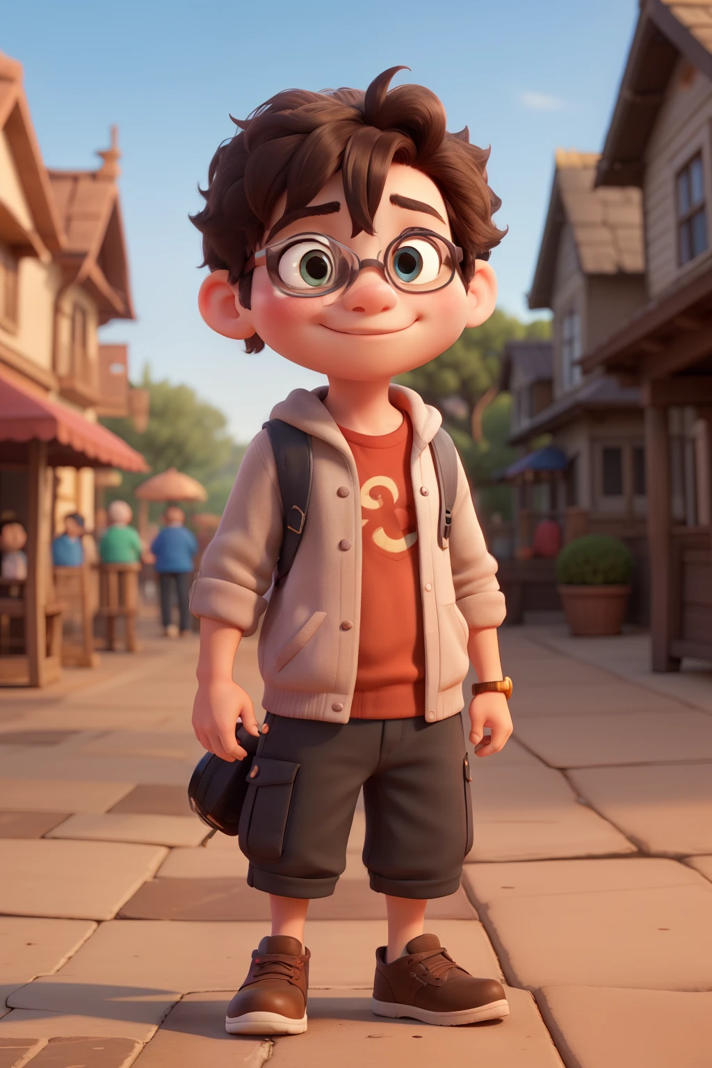 Cute Disney character cartoon Is photos grapher and clicking photos by focusing on camera  wearing glasses 


