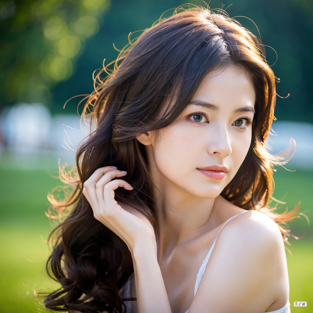 Beautiful mature woman with wavy long hair, Sexy beauty, Ultra-high resolution,(Realistic:1.4), ((Highest quality)), ((masterpiece)), (be familiar with),