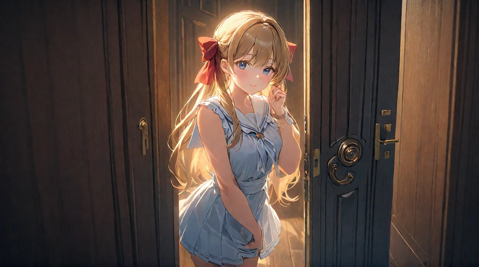 (best quality, 4k, 8K, high resolution, masterpiece: 1.2), Very detailed, Outside the door