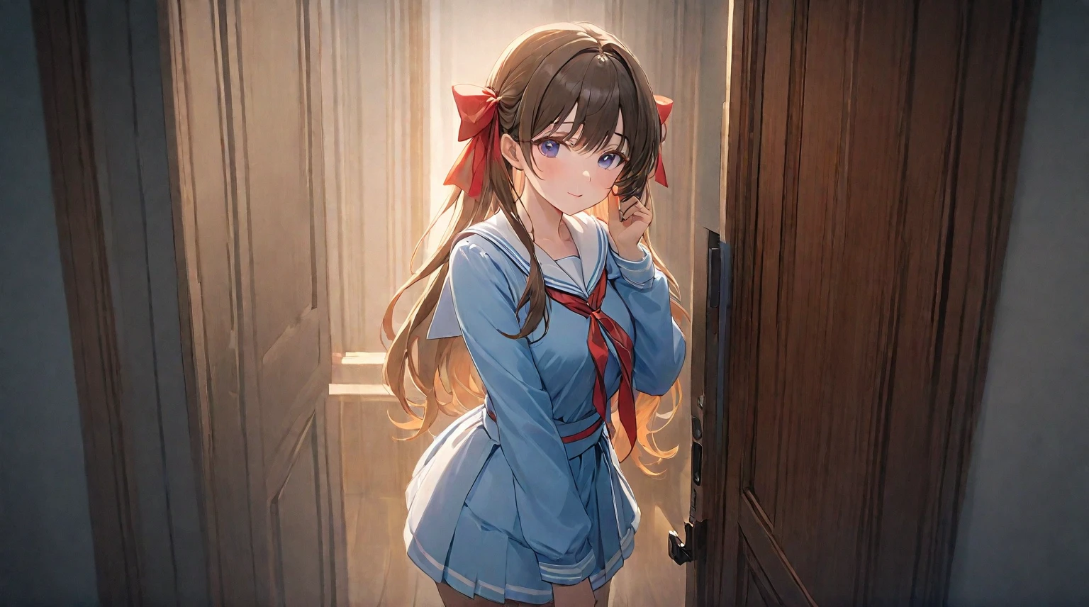(best quality, 4k, 8K, high resolution, masterpiece: 1.2), Very detailed, Outside the door