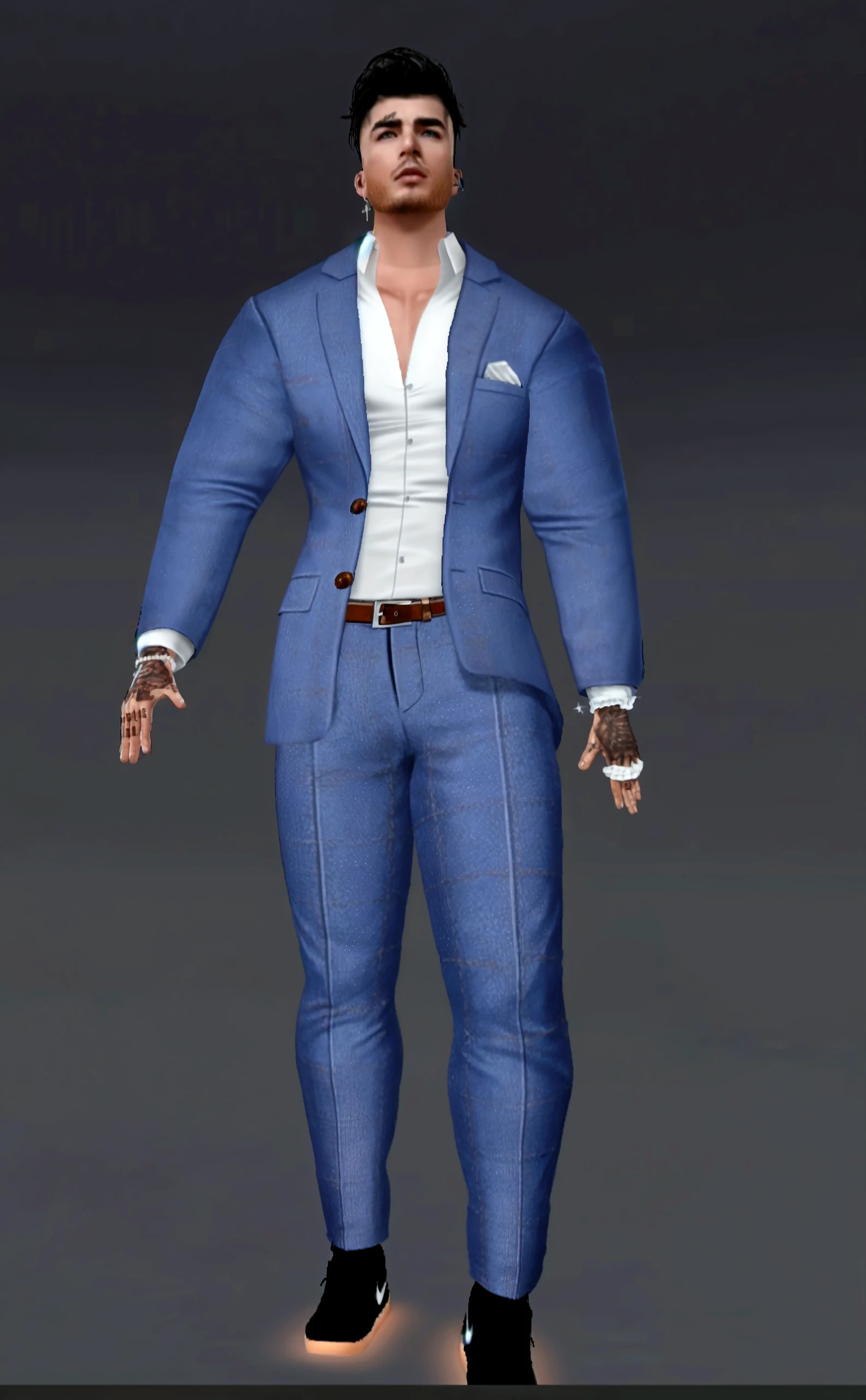 A close up of a person in a suit and shoes - SeaArt AI