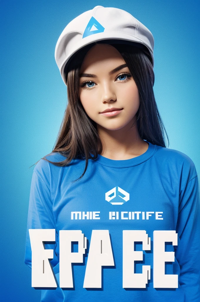 Make A minecraft SMP logo with text "PEACE MC" (Blue colour theme) with transparent background