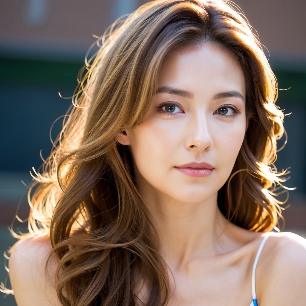 Beautiful mature woman with wavy long blond hair, Sexy beauty, Ultra-high resolution,(Realistic:1.4), ((Highest quality)), ((masterpiece)), (be familiar with),