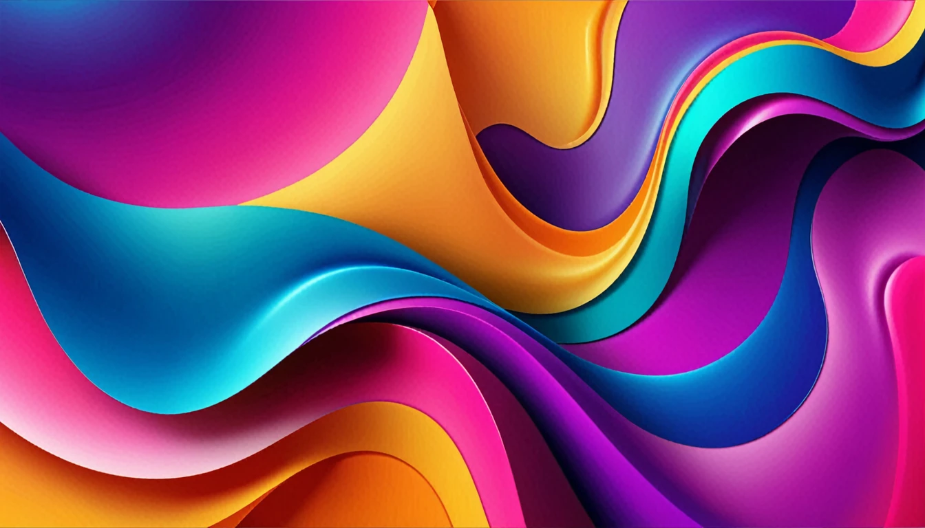 Create a vibrant, abstract background with fluid shapes and gradients in bold, eye-catching colors. The design should be dynamic and visually engaging.
