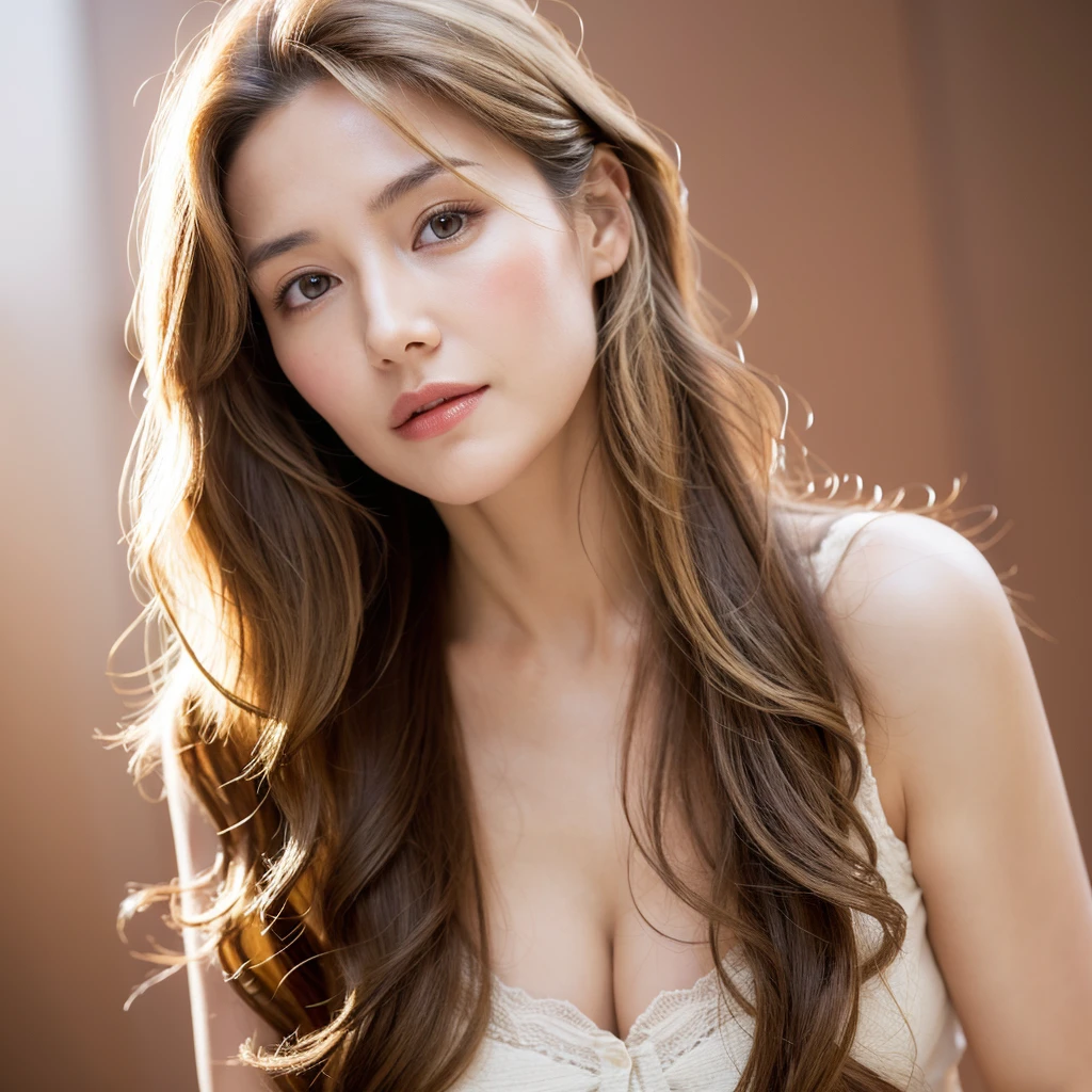 Beautiful mature woman with wavy long blond hair, Sexy beauty, Ultra-high resolution,(Realistic:1.4), ((Highest quality)), ((masterpiece)), (be familiar with),