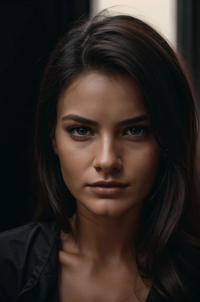 (close-up, editorial photograph of a 21 year old woman), (highly detailed face:1.4) (smile:0.7) (background inside dark, moody, private study:1.3) POV, by lee jeffries, nikon d850, film stock photograph ,4 kodak portra 400 ,camera f1.6 lens ,rich colors ,hyper realistic ,lifelike texture, dramatic lighting , cinestill 800, Naked, Sexual Excitment 10.5
