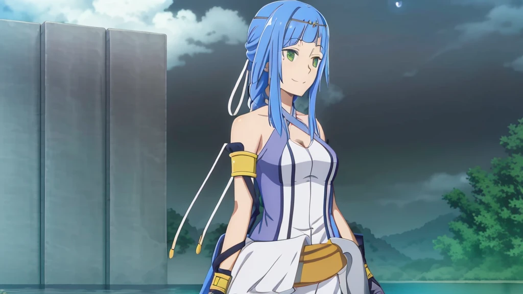 ((masterpiece)),((High resolution)),((Highest quality)),((Very detailed)),((Very detailed CG Unity 8k wallpaper)),figure,Artemis,View your viewers,,A light smile,A slight blush,Arms at your sides,Black gloves,cloud,river,night,Water Play,moon,
