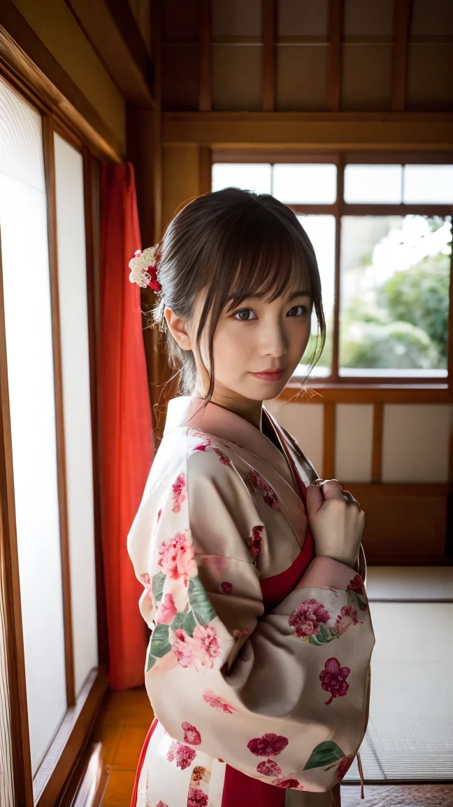 A woman in a traditional Japanese home,