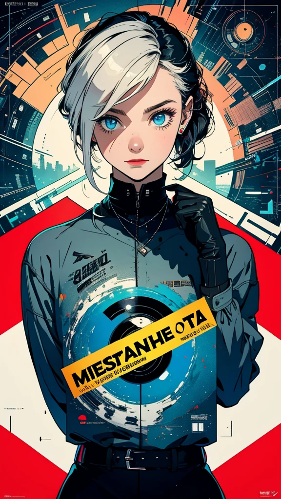 (((masterpiece, highest quality))),(((solo:1.2))),(((1girl:1.2))),32k wallpaper, very detailed, poster, vintage science fiction, 1960s,(((((geometric cinematic movie poster))))), (bauhaus), shape,(((abstract))), mid century modern, movie poster, vintage, Perfect Lady,1970's, halftone, speech bubble,(((portfolio,Close-up))),(((various angle))),(((bust up))),((highlight)),Vast landscape,((((heterochromia)))),(((complete. detailed face))),(((Extremely talented))),(((most complecated machine)))