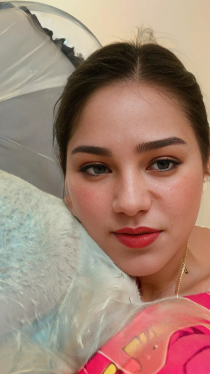 Photorealistic blurred woman, ((gray camisole dress with open fur coat)), detailed short messy hair, mid shot, detailed skin, detailed slender body, pale blue eyes, natural skin texture, skin details, small breasts, wet skin, moist body, shiny skin, oily skin, mediterranean tan, realistic skin, skin pores, intricate details, raw photography, perfect female anatomy, glossy lips , luscious lips, cute nose, realistic rendering, immersive atmosphere, chiaroscuro, moody lighting, perfect female body on a winter snowy plain