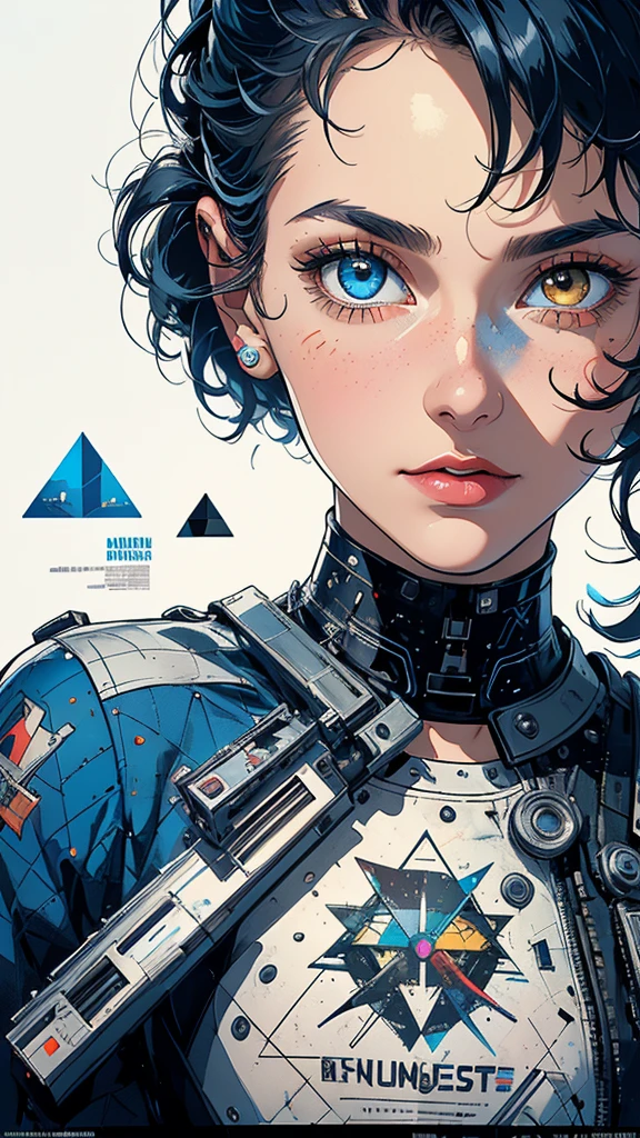 (((masterpiece, highest quality))),(((solo:1.2))),(((1girl:1.2))),32k wallpaper, very detailed, poster, vintage science fiction, 1960s,(((((geometric cinematic movie poster))))), (bauhaus), shape,(((abstract))), mid century modern, movie poster, vintage, Perfect Lady,1970's, halftone, speech bubble,(((portfolio,Close-up))),(((various angle))),(((bust up))),((highlight)),Vast landscape,((((heterochromia)))),(((complete. detailed face))),(((Extremely talented))),(((most complecated machine)))