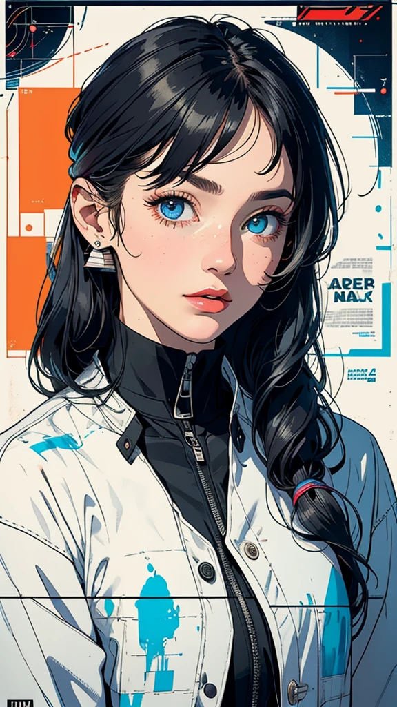 (((masterpiece, highest quality))),(((solo:1.2))),(((1girl:1.2))),32k wallpaper, very detailed, poster, vintage science fiction, 1960s,(((((geometric cinematic movie poster))))), (bauhaus), shape,(((abstract))), mid century modern, movie poster, vintage, Perfect Lady,1970's, halftone, speech bubble,(((portfolio,Close-up))),(((various angle))),(((bust up))),((highlight)),Vast landscape,((((heterochromia)))),(((complete. detailed face))),(((Extremely talented))),(((most complecated machine)))