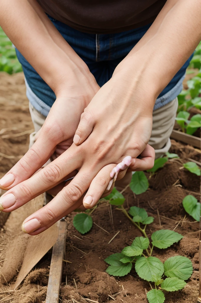 Money with farmer hand