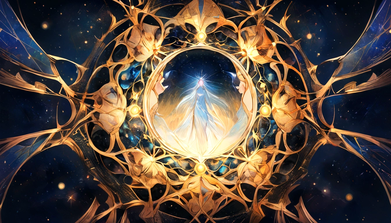 A person connected to the universe.
Creating an image of the individual as deeply connected to the universe, Surrounded by cosmic elements that convey a sense of universal unity