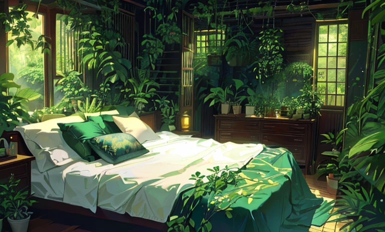 Jungle House,　Amazon House,　bed　