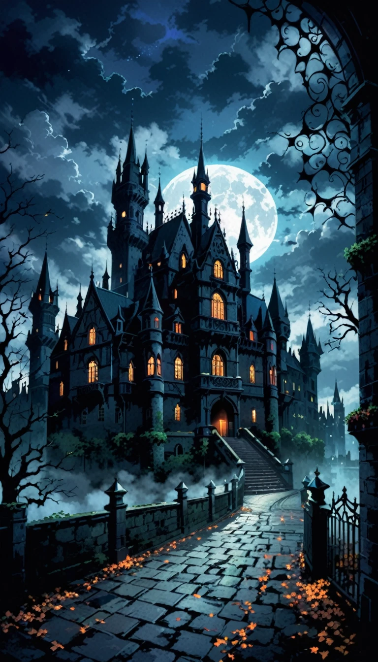 Neon lights shining in the city at night、Urban in the near future、Road in the bar district、The road is in the middle
