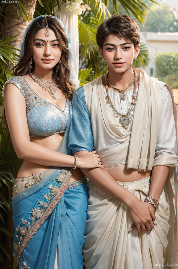 ((Mother and son loving couple together:1.9)), (( Fair skinned Indian Mother and teen son getting incest marriage picture:1.5)), Ultra detailed photo of a ultra sexual incredibly gorgeous Indian 32 year old sexy angelic supermodel mother bride, ((ultra sexy bridal miniskirt saree:1.5)), mystical lights, backlit, ((very detailed faces)), focus on face, (very deep cleavage:1.5), ink lines, dynamic, modern, awe inspiring, whimsical, complex, dreamlike, magical, visually stunning, high contrast, soft colors, high quality fingers, normal hands, detailed fingers, Absurd resolution, ((high resolution:1.5)), (masterpiece: 1.4), super detailed, (((detailed face, detailed expression)), (realistic, photo-realistic:1.37), (full body:1.5), (masterpiece), best quality, ultra beautiful woman, slender legs, sexy slender legs, thin waist, blonde hair, bright blue eyes, cute round ass, with a fun quirky smile, unbuttoned blouse, view from the front