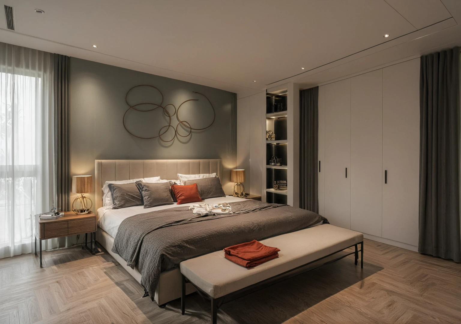 Raw photo,Masterpiece, high quality, best quality, authentic, super detail, 
interior, indoors, bedroom style modern
, (daylight:1.1), vivid colour, (realistic:1.2),