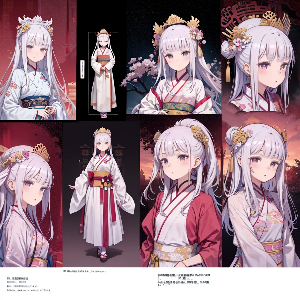 A woman in a pink dress with a flower crown on her head, Color photos inspired by the Run In, CG society hot topic, realism, Hanfu, palace ， a girl in Hanfu, ancient Chinese Princess, Beautiful Fantasy Empress, Ancient Chinese Art Styles, Princess of an ancient Asian dynasty, Empress of China, white Hanfu, Chinese Princess,Look down,