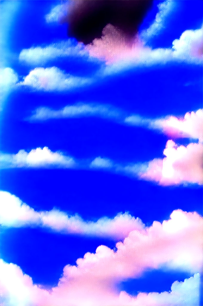 fluffy clouds scattered throughout. The sky is a rich, deep blue with subtle gradients, transitioning from a lighter blue near the horizon to a darker, almost navy blue at the zenith. Rays of sunlight peek through the clouds, creating a warm, golden glow. The overall mood is serene and uplifting, evoking feelings of peace, hope, and wonder. There is a sense of depth and vastness in the sky, with some clouds appearing closer and more detailed, while others are distant and ethereal. --ar 9:16
