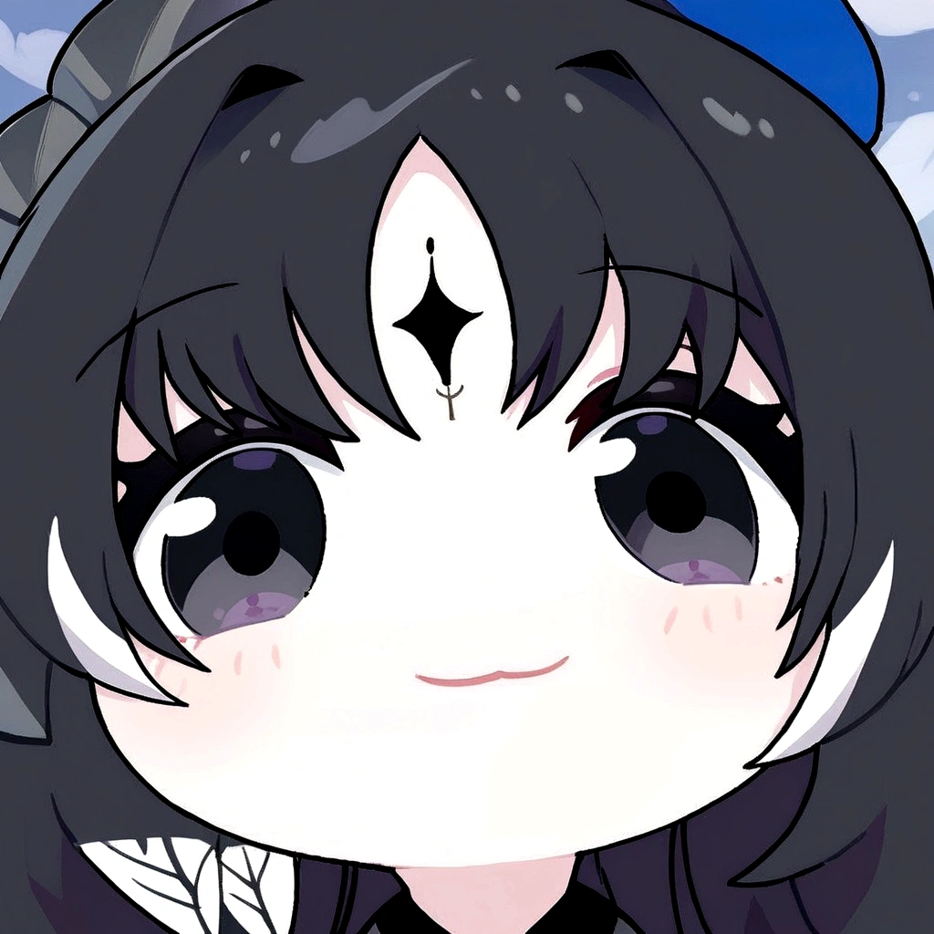 "Create a chibi-style cartoon portrait using elements and colors from the character in the first image. The character has pink hair with gold accessories, wearing a white and black outfit, and has a confident demeanor. However, instead of a complex pose, this character should be drawn in a simple, cute chibi style, with a round face and big eyes like the character in the second image. Key features such as the pink hair and distinctive outfit should be retained but simplified to match the chibi style."