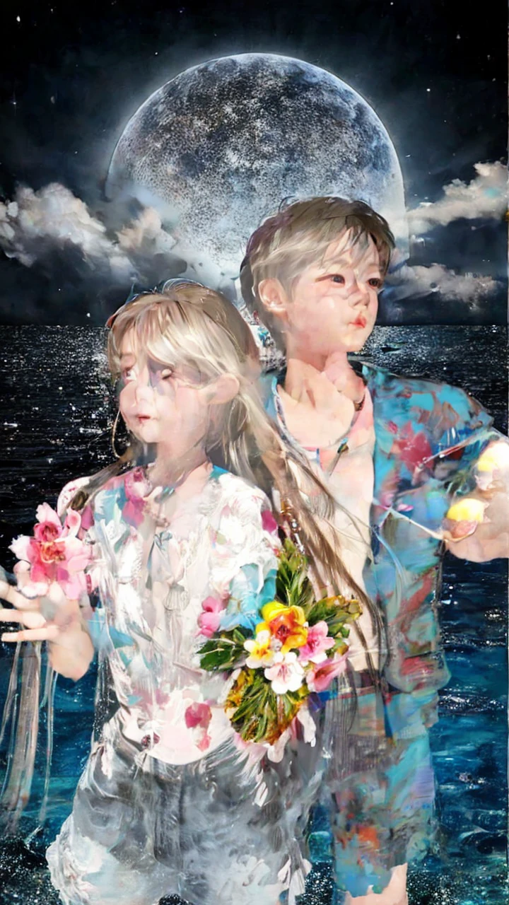 high resolution、male、female、Ocean