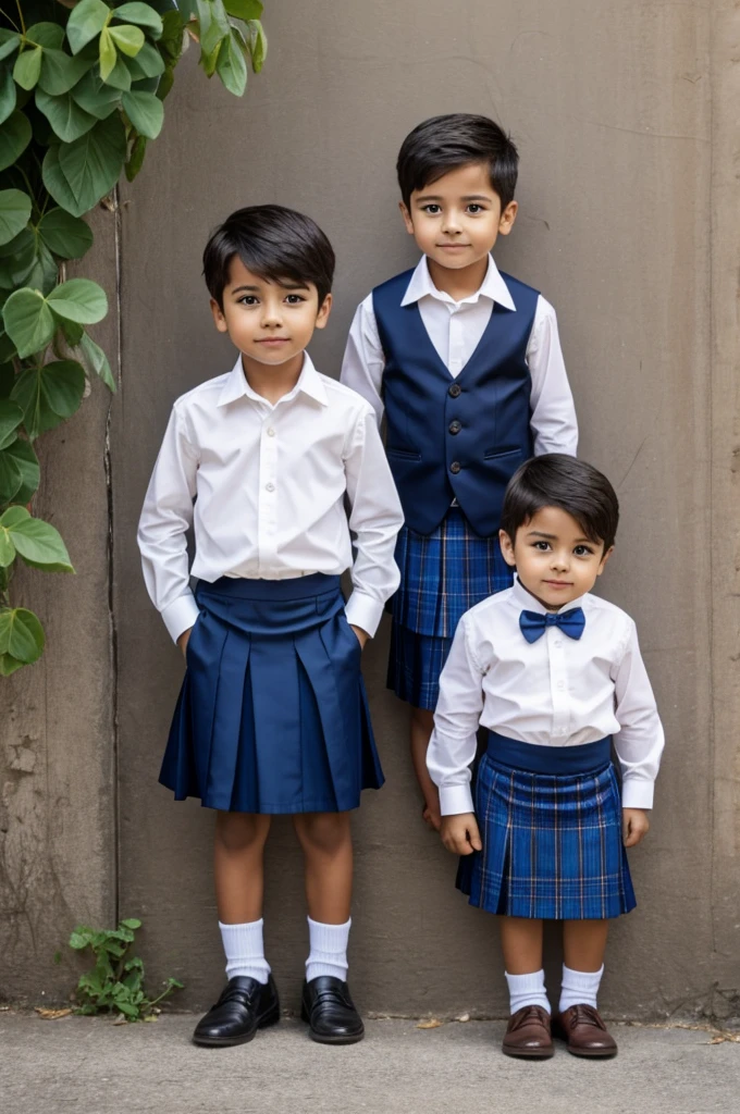 Male children with skirt and blouse