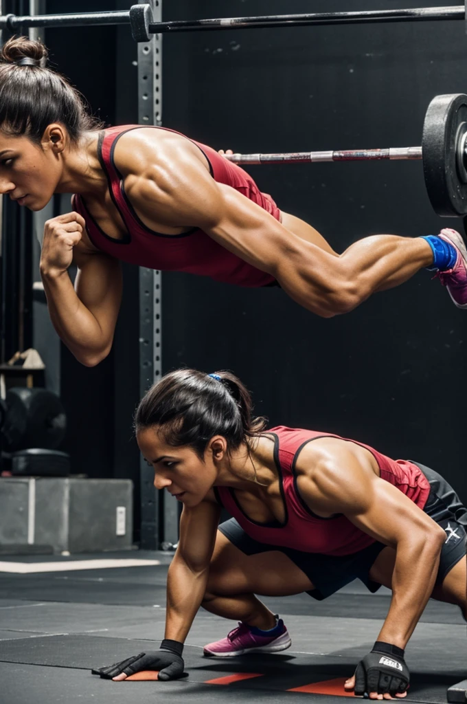 Cerdo mamado cargando una pesa crossfit