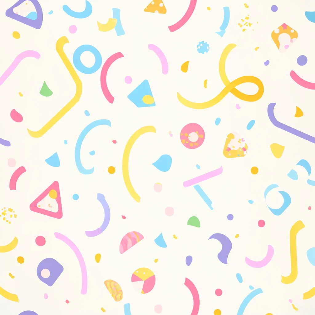 a close up of a pattern of colorful shapes on a white background, confetti, abstract pattern, birthday, phone background, sprinkles, playful and cheerful, motion shapes color design, summer color pattern, background colorful, lighthearted celebration, background pastel, fancy background, french fry pattern ambience, subtle pattern, pastel background, iphone background, geometric shapes background