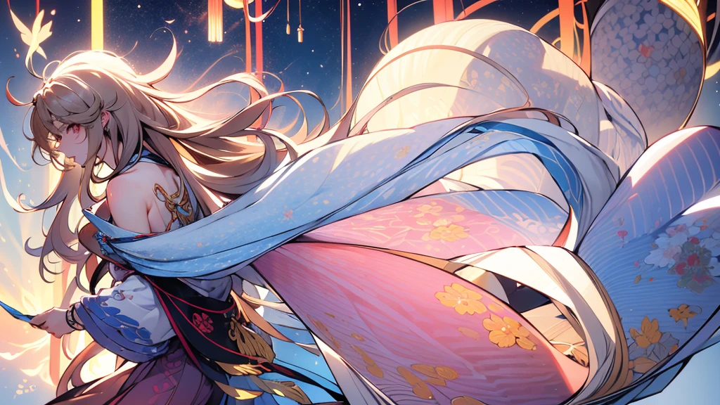 male's、若いmale性の顔、(成人male性)、(solo)、(美しいmale)、(Long hair that reaches to your feet)、expensive、Long legs、Hmph、唐代のmale性&#39;Clothing、Black Hanfu、male、Quaint、(Full Body View)、Dancing Alone、Hair that shines when the light hits it、Transparent Hair、Straight hair、Delicate face、With bangs、Beautiful and clear eyes、nice、Watercolor style、Starry Sky、impression、Transparency、Cleanliness、Transparent illustration、pastel colour、Refraction of Light、Reflection of light、shine、Lens flare、Light from above、warm and soft light、light leaking through the gap、Shining dust、petal、very pale picture