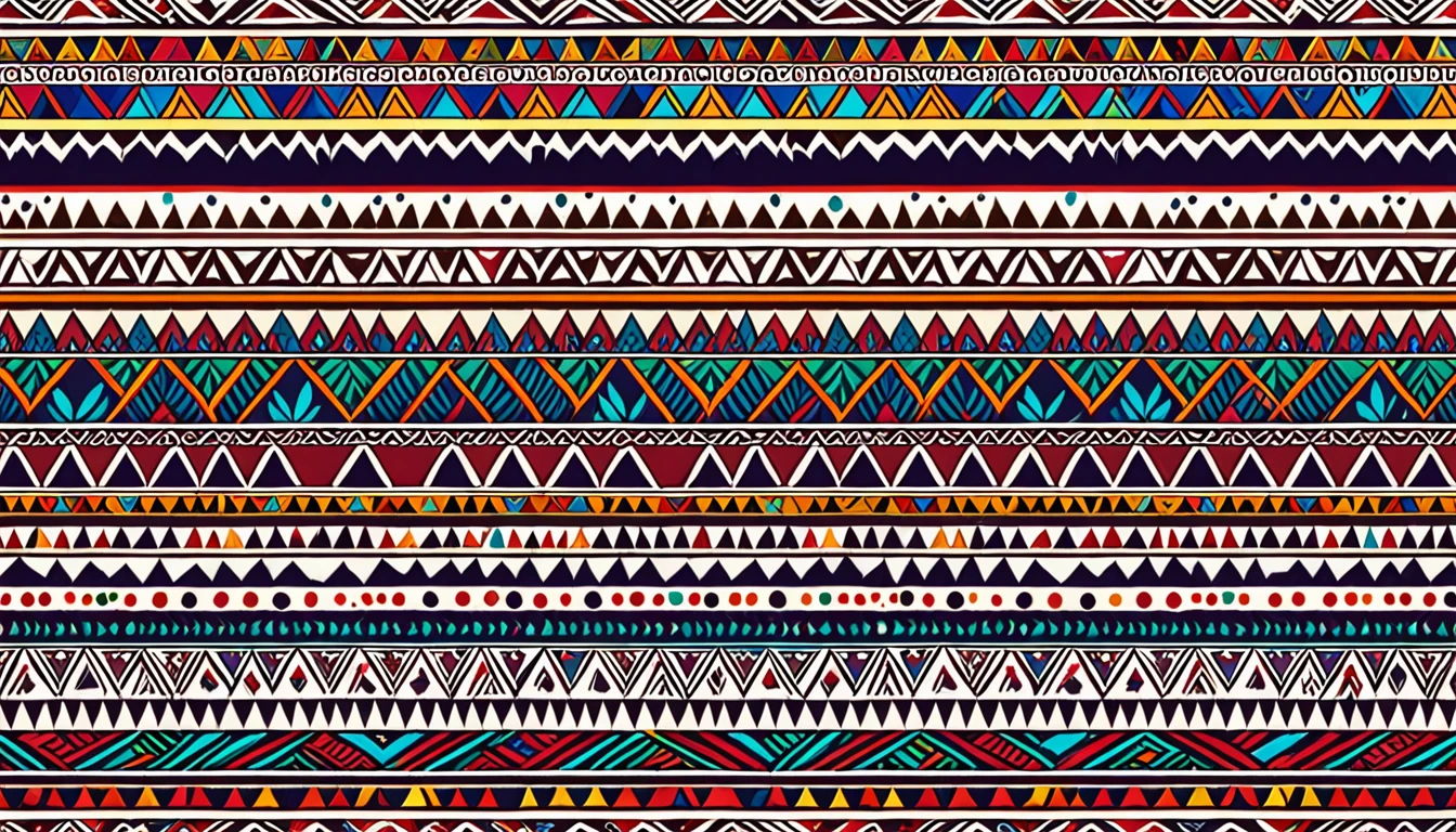 Depict the background with a tribal pattern that is rich in color, with the use of traditional motifs that create a lively and energetic impression. 4k, UHD