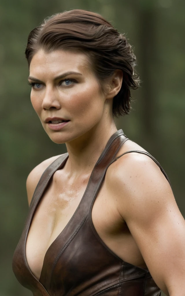  high quality Erotic shot  of 45 yo  Lauren Cohan as Kahlan Amnell   , gracefull expression , fantasy world, gracefull pose, gracefull woman, gracefull smirk , seductive smile , angry smile,  strong body, in action, tattoos all over the body,  incredibly sexualized woman, action pose, full body photograph , broad shoulders , muscular toned  figure,  ultra shiny sweaty skin texture ,woman ,female  , Legend of the Seeker World  , seductive angry expression  ,  random angle, tall muscular  figure  , random  move, stunning hot woman , tall figure , muscular toned body , ( insanely detailed skin texture , perfect body parts, extremely detailed features, detailed face , perfect body  parts )