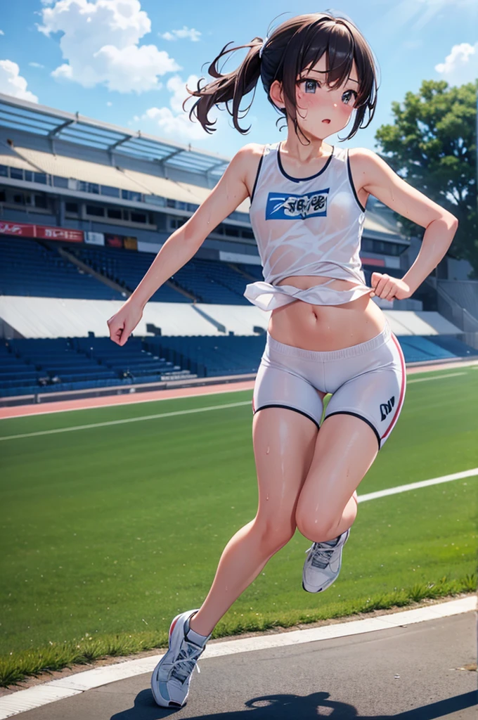 Luminous body,nsfw,Cloudy juice、股からCloudy juice、Estrus、Bukkake、masterpiece, Highest quality, High resolution,
(figure:1.4), (Beautiful attention to detail),
One girl、Medium chest,
break (Bike Shorts,White tank top, )
running,
neutral,haze,
Embarrassing,Fuller lips,
Wet body, Wet clothes,
blush,
break track and field,