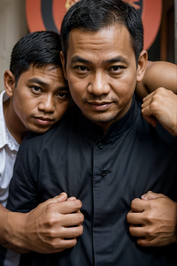 Jakarta people, man age 35 years with boy children in one frame