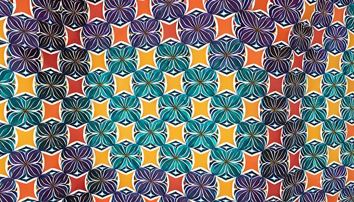 Create a backdrop with colorful, multifaceted geometric patterns, with a combination of diverse shapes and color contrasts that create an interesting visual effect.