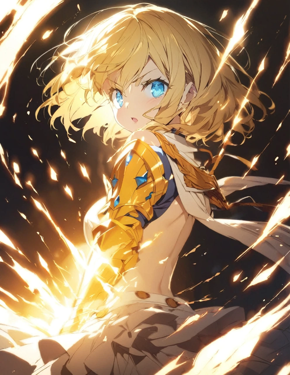 Short blonde hair Blue eyes Fighting Big breasts